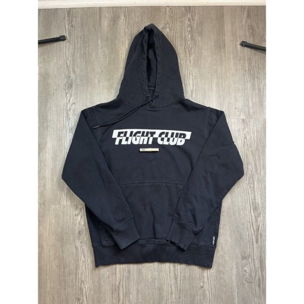 Flight Club Mens Black Pullover Hoodie M Sneaker Store Official Athl Dept‎ Y2K